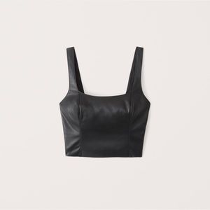 NEVER WORN | Abercrombie & Fitch Faux Leather Squareneck Top